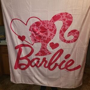 Barbie Pink Silhouette Heart Blanket